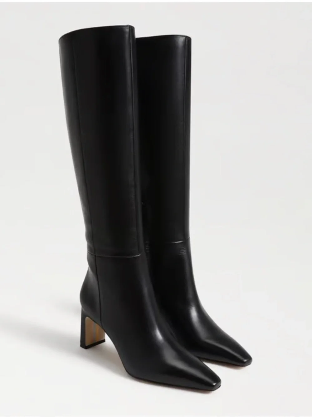 Sam Edelman Black Knee-high Pointed-Toe Slim Heeled Boots: size 10M/wide calf